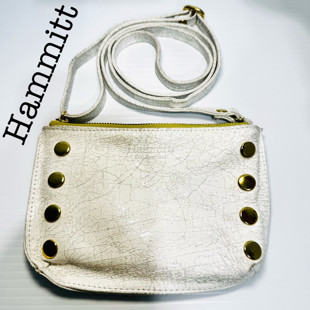 Hammitt White Small Crossbody Bag with Gold Accents